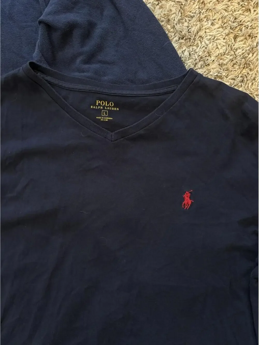 Polo Ralph Lauren Set of Long Sleeve Polo Shirt & VNeck Long Sleeve Size Large